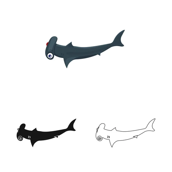 Векторний дизайн морської і тваринної ікони. Набір символів морського та морського запасу для Інтернету . — стоковий вектор