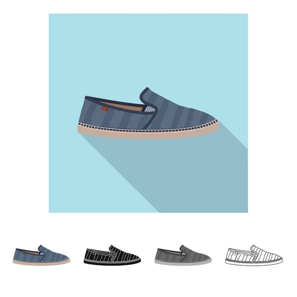 Векторная иллюстрация значка обуви и обуви. Набор векторных значков обуви и ног для склада . — стоковый вектор