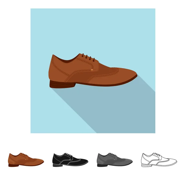 Diseño vectorial de zapato y símbolo de calzado. Colección de zapatos y pies stock vector ilustración . — Archivo Imágenes Vectoriales