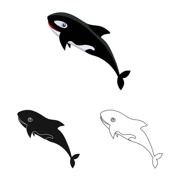 Векторная иллюстрация морской и животной иконы. Комплект морских и морских векторных значков для склада . — стоковый вектор