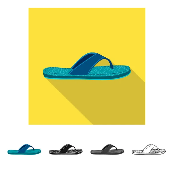 Illustrazione vettoriale del segno scarpa e calzature. Raccolta di scarpe e piedi stock illustrazione vettoriale . — Vettoriale Stock