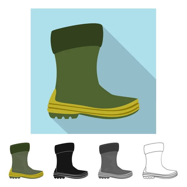Oggetto isolato di scarpa e segno calzature. Raccolta di scarpe e piedi stock illustrazione vettoriale . — Vettoriale Stock