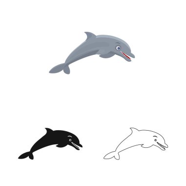 Deniz ve hayvan logo vektör tasarımı. Deniz ve deniz hisse senedi vektör çizim.