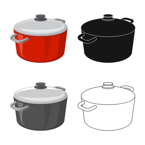 Vektor-Illustration von Küche und Koch-Symbol. Sammlung von Küchen- und Haushaltsvektorsymbolen für den Vorrat. — Stockvektor