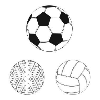 Spor ve top logo vektör tasarımı. Spor ve web için atletik hisse senedi simgesi toplama.