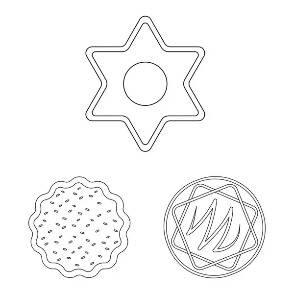 Vektorillustration av kex och grädda symbol. Uppsättning av kex och choklad aktiesymbol för webben. — Stock vektor