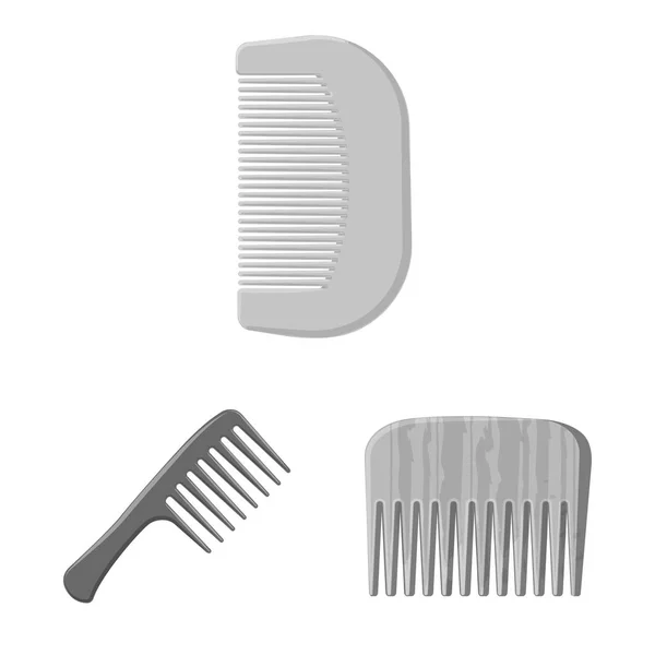 Diseño vectorial de pincel y logotipo del cabello. Colección de cepillo y cepillo vector icono para stock . — Vector de stock