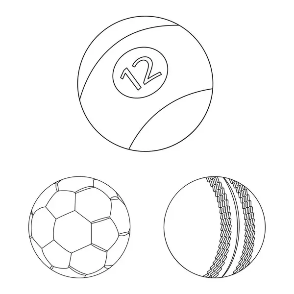 Illustration vectorielle du sport et icône de balle. Jeu d'illustration vectorielle de stock sportif et sportif . — Image vectorielle