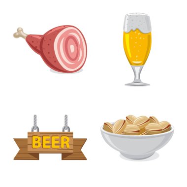 Yalıtılmış nesne üye bar ve pub. Pub ve iç hisse senedi vektör çizim.