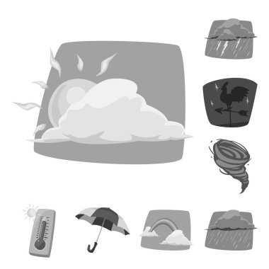 Hava ve İklim logo vektör tasarımı. Hava ve bulut hisse senedi vektör çizim topluluğu.