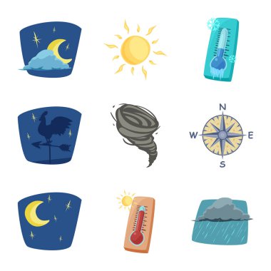 Hava ve İklim logo vektör tasarımı. Hava ve bulut hisse senedi simgesi için web topluluğu.