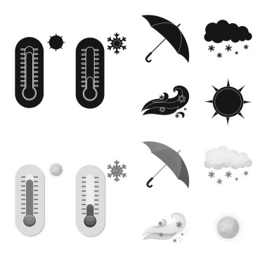 Hava ve İklim simgesi yalıtılmış nesne. Hisse senedi için hava ve bulut vektör simge kümesi.