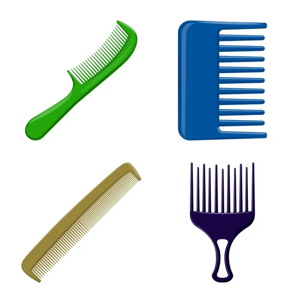 Isolated object of brush and hair icon. Set of brush and hairbrush stock vector illustration. — Stock Vector