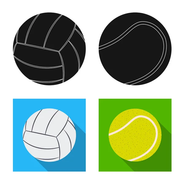 Isolierte Objekt des Sports und Ball-Logo. Set von Sport und athletischen Aktiensymbol für das Web. — Stockvektor