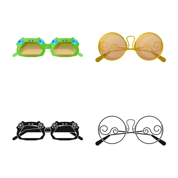 Εικονογράφηση διάνυσμα λογότυπο γυαλιά και γυαλιά ηλίου. Συλλογή γυαλιών και αξεσουάρ διάνυσμα εικονίδιο για το Χρηματιστήριο. — Διανυσματικό Αρχείο