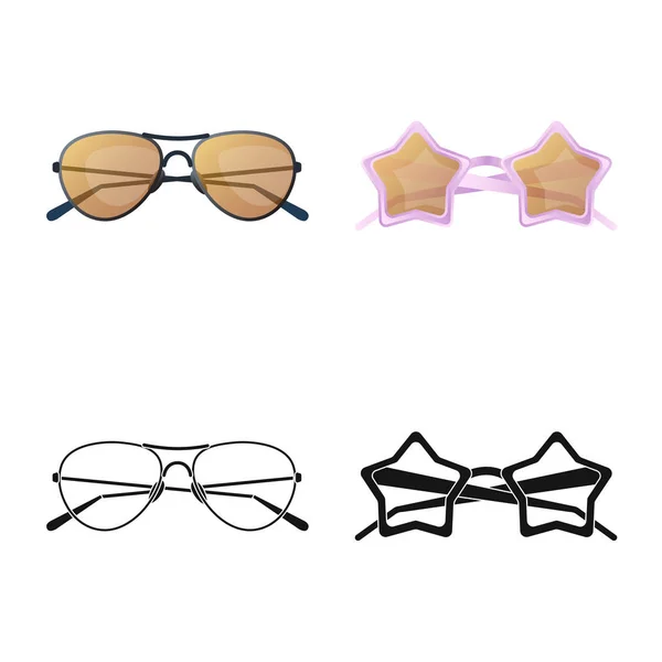 Isolated object of glasses and sunglasses logo. Set of glasses and accessory stock vector illustration. — Stock Vector