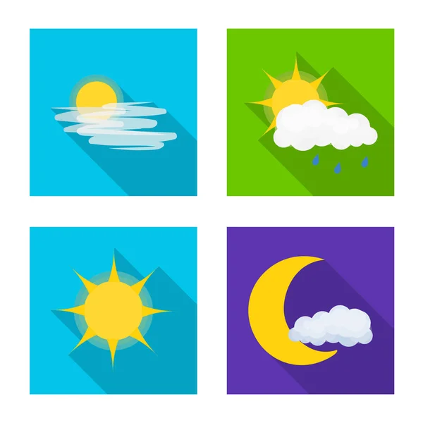 Oggetto isolato di clima e clima simbolo. Set di icone meteo e vettoriali cloud per stock . — Vettoriale Stock