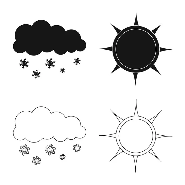 Изолированный объект иконы погоды и климата. Набор значков погоды и вектора облаков на складе . — стоковый вектор