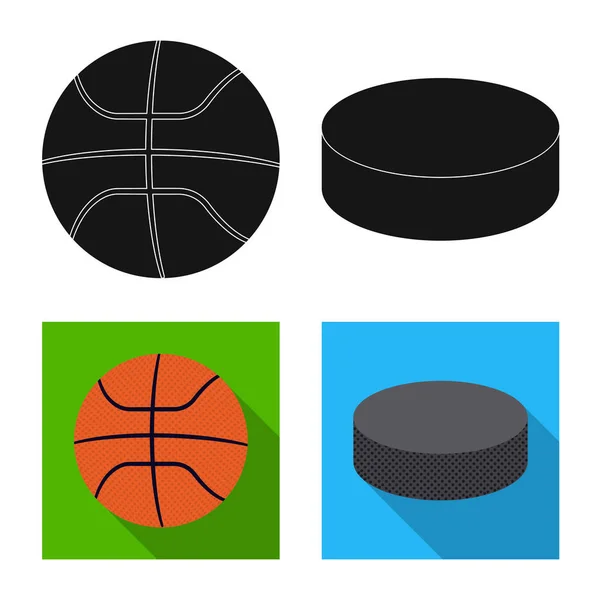 Vector design, a sport és a labdát. Sport és sportos vektor ikon készletek. — Stock Vector