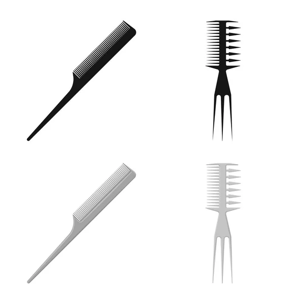 Vector Illustration Brush Hair Icon Collection Brush Hairbrush Stock Symbol — Stock Vector