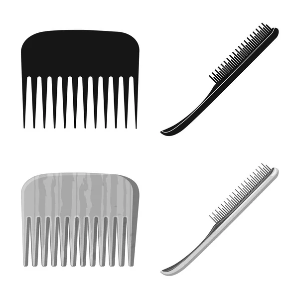 Illustration Vectorielle Brosse Icône Cheveux Ensemble Brosse Icône Vectorielle Brosse — Image vectorielle