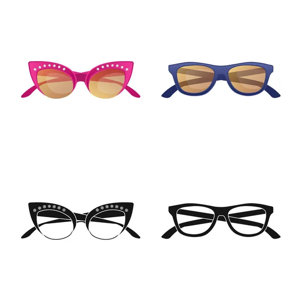 Isolated object of glasses and sunglasses symbol. Set of glasses and accessory vector icon for stock. — Stock Vector