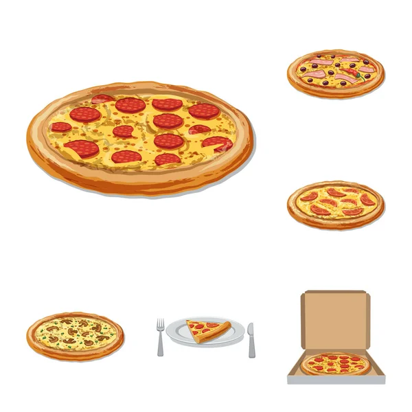Objeto Isolado Pizza Símbolo Comida Conjunto Pizza Itália Ilustração Vetor —  Vetores de Stock