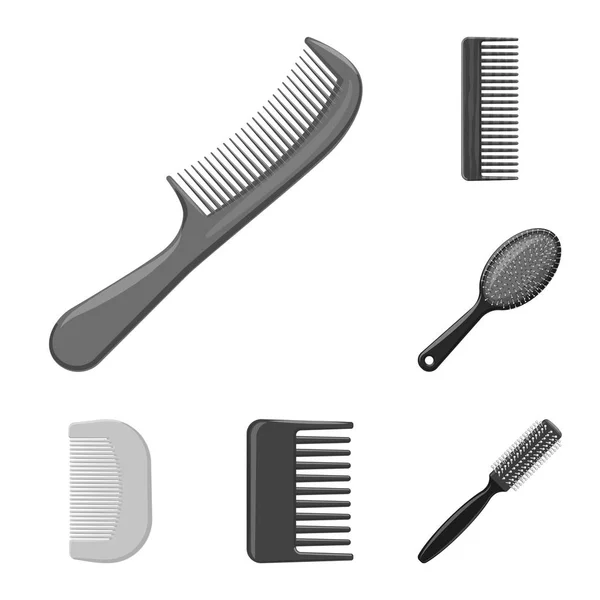 Illustration vectorielle de pinceau et signe capillaire. Ensemble de brosse et icône vectorielle brosse à cheveux pour stock . — Image vectorielle