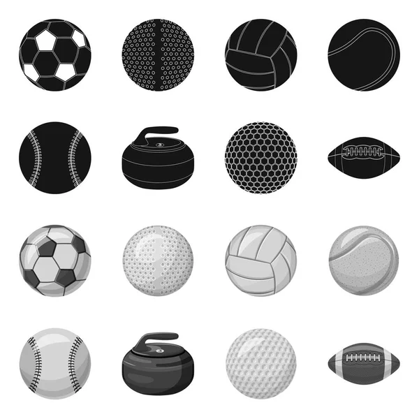 Objeto aislado de deporte y símbolo de pelota. Colección de deporte y el icono del vector deportivo para la acción . — Vector de stock