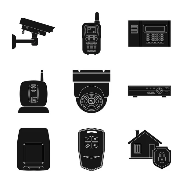 Ilustración vectorial de letrero de oficina y casa. Colección de icono vectorial de oficina y sistema para stock . — Vector de stock