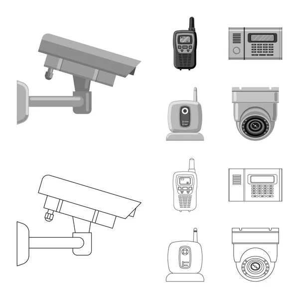 Ilustración vectorial del icono de la oficina y la casa. Colección de icono vectorial de oficina y sistema para stock . — Archivo Imágenes Vectoriales