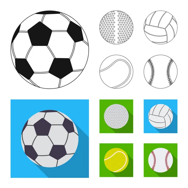 Векторная иллюстрация значка спорта и мяча. Коллекция спортивных и спортивных векторных иллюстраций . — стоковый вектор