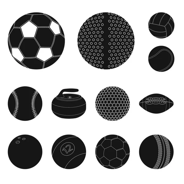 Diseño vectorial del logo del deporte y la pelota. Colección de deporte y el icono del vector deportivo para la acción . — Vector de stock