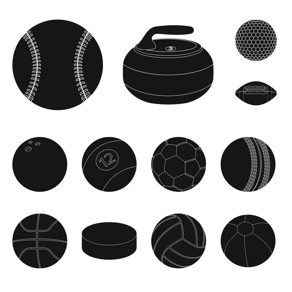 Diseño vectorial del deporte y el símbolo de la bola. Conjunto de deporte y el icono del vector deportivo para la acción . — Vector de stock