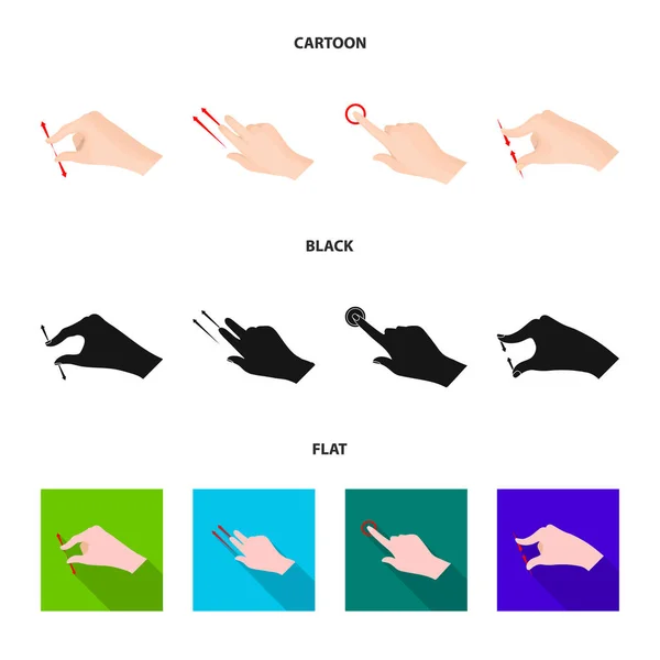 Isoliertes Objekt von Touchscreen und Handzeichen. Sammlung von Touchscreen und Touch Stock Vector Illustration. — Stockvektor