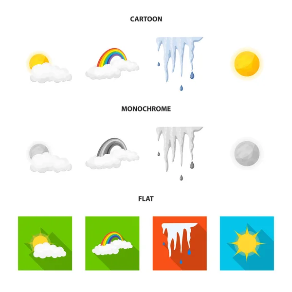 Vektorillustration Von Wetter Und Klima Logo Eine Reihe Von Wetter — Stockvektor