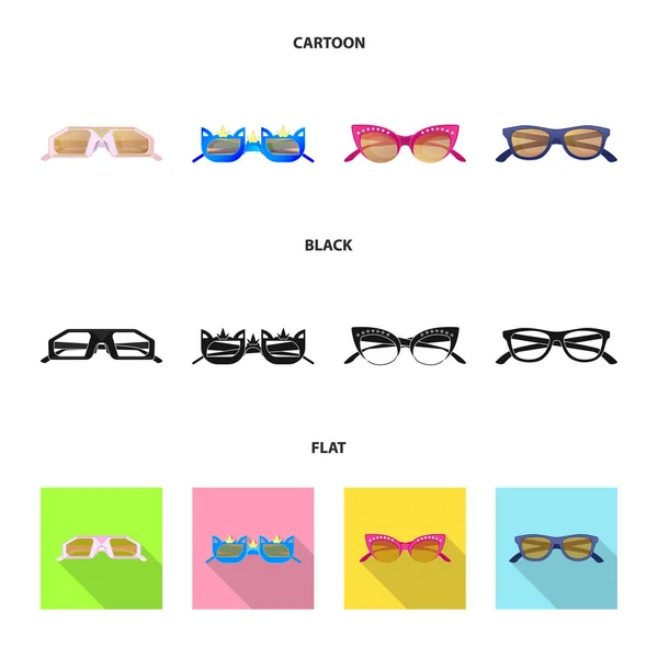 Projeto Vetorial Óculos Óculos Sol Ícone Coleção Óculos Ilustração Vetor —  Vetores de Stock