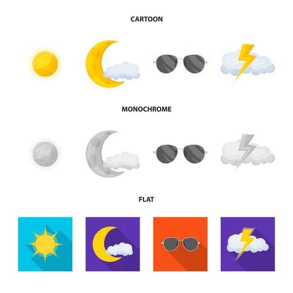 Ilustração Vetorial Clima Sinal Climático Coleção Tempo Nuvem Estoque Vetor — Vetor de Stock