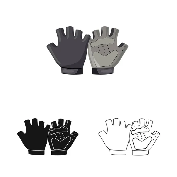 Vector illustration of glove and winter sign. Collection of glove and equipment vector icon for stock. — Stock Vector