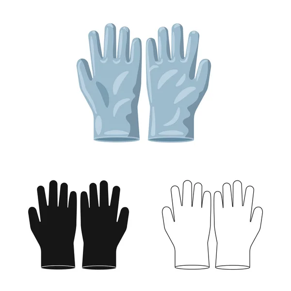 Objeto aislado de guante y logotipo de invierno. Juego de guante y equipo símbolo de stock para web . — Vector de stock