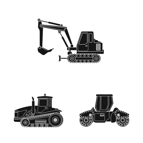 Geïsoleerde object van bouw- en constructie-symbool. Set van bouw en machines vector pictogram voor voorraad. — Stockvector