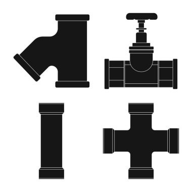 Boru ve tüp logo vektör Illustration. Boru ve boru hattı hisse senedi vektör çizim seti.