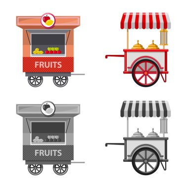 Piyasa ve dış logo vektör Illustration. Market ve gıda vektör simgesini hissenin topluluğu.