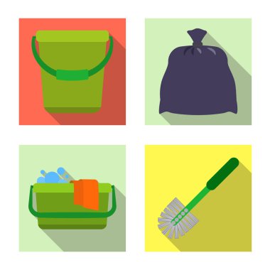 Temizlik ve servis simge vektör tasarımı. Temizlik ve ev hisse senedi simgesi web için kümesi.