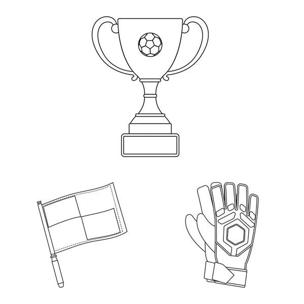Ilustración vectorial del logotipo del fútbol y del equipo. Conjunto de fútbol y torneo icono de vector para la acción . — Vector de stock