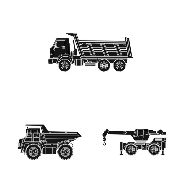 Objeto aislado de construcción y logotipo de construcción. Conjunto de icono de vector de construcción y maquinaria para stock . — Archivo Imágenes Vectoriales