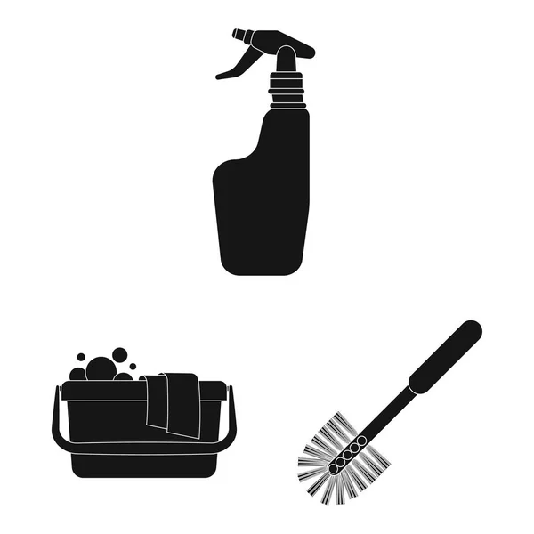 Vektor-Design von Reinigungs- und Service-Symbol. Sammlung von Reinigungs- und Haushaltssymbolen für das Web. — Stockvektor