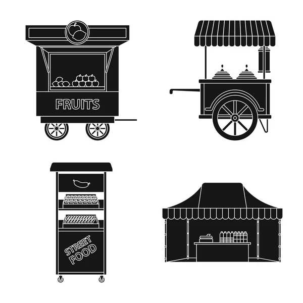 Objet isolé du marché et signe extérieur. Ensemble de marché et icône vectorielle alimentaire pour stock . — Image vectorielle