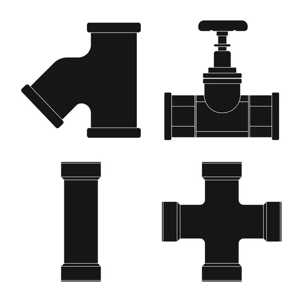 Векторная иллюстрация логотипа трубы и трубы. Комплект векторной иллюстрации труб и трубопроводов . — стоковый вектор