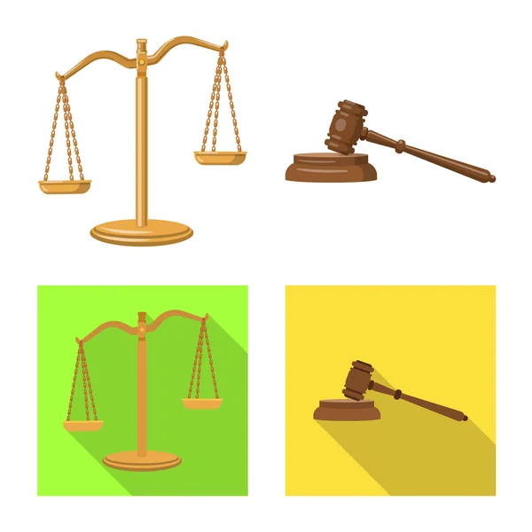 Isolated object of law and lawyer icon. Collection of law and justice stock vector illustration. — Stock Vector